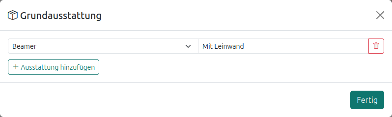 Bestuhlungsvarianten eines Bereichs anlegen