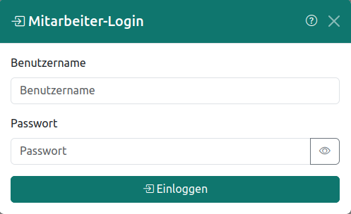 Login-Maske von Veranstalterei