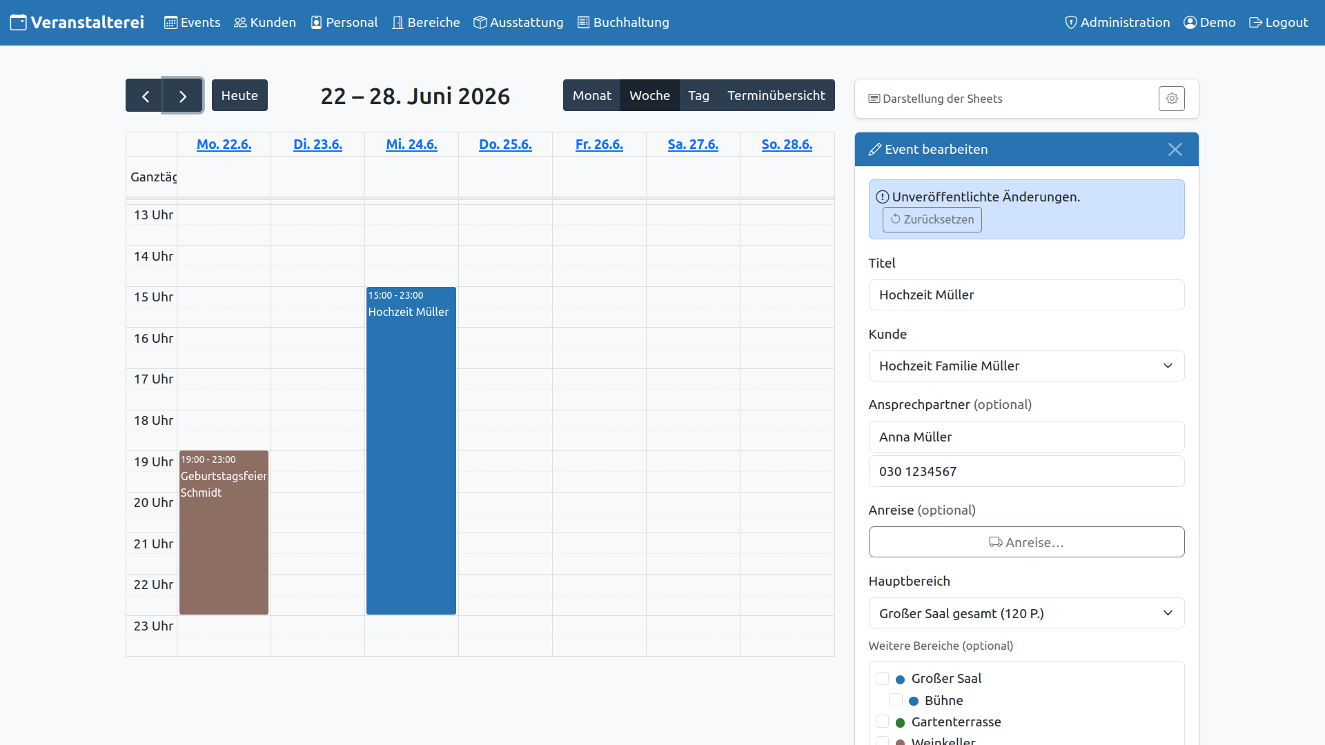 Screenshot: Kalender
