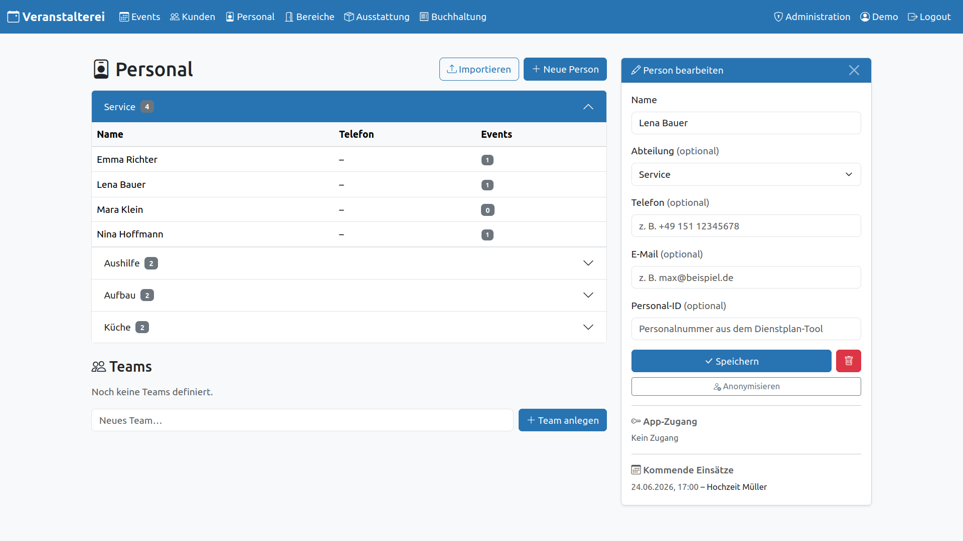 Screenshot: Personal
